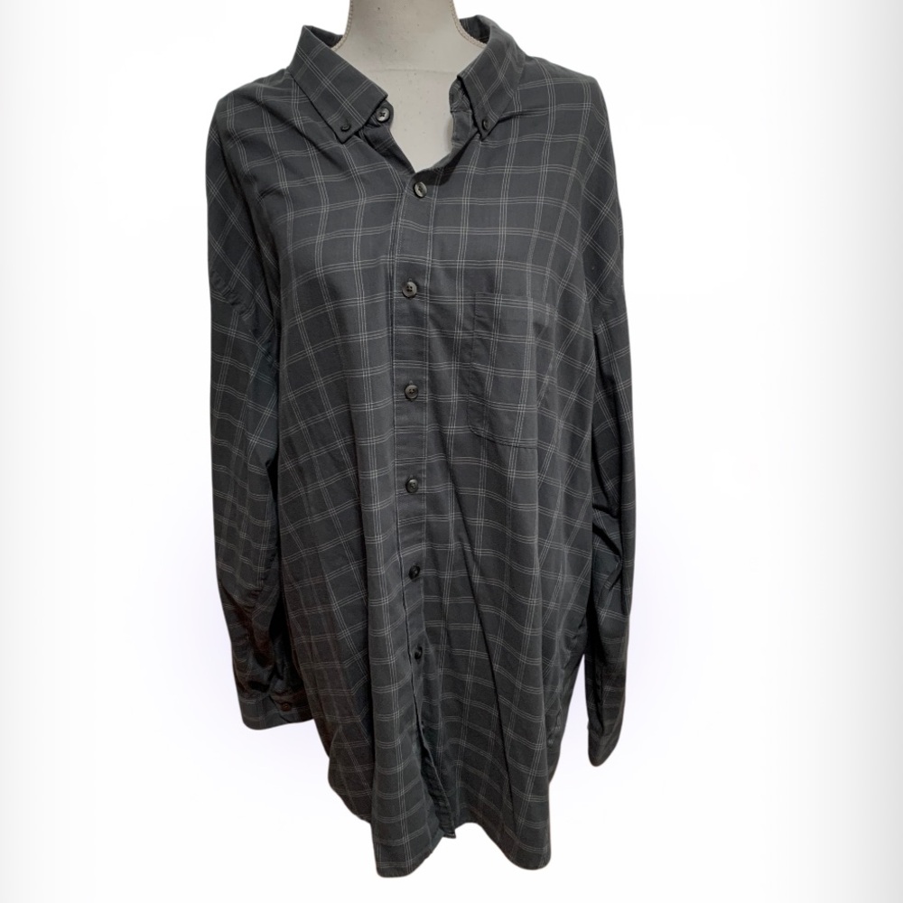 Van Heusen Charcoal Plaid Button Down Shirt